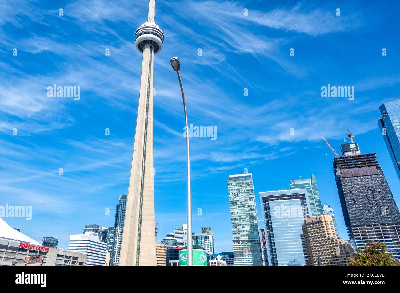Toronto, Canada - September 10, 2022: CN Tower in the downtown district ...