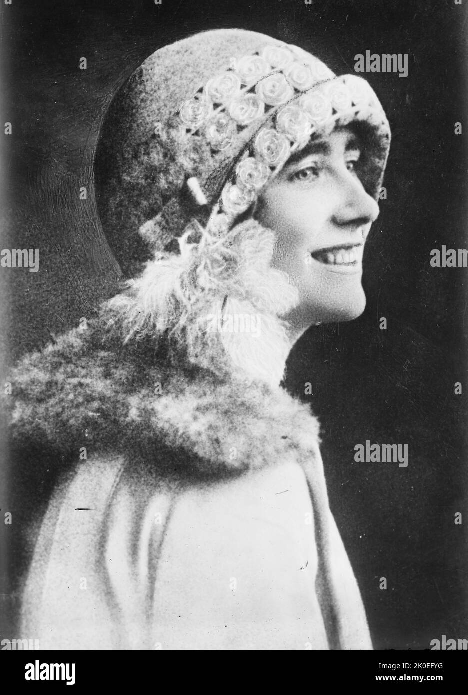 Queen Elizabeth The Queen Mother – Queen consort of King George VI, mother of Queen Elizabeth II - 1927 Stock Photo