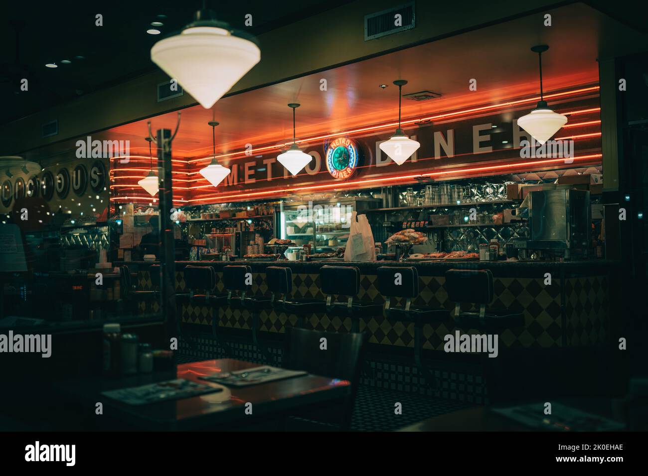 Classic interior of the Metro Diner, on the Upper West Side, Manhattan, New York Stock Photo Alamy
