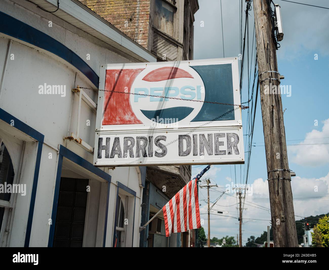 Harris Diner vintage sign, Owego, New York Stock Photo Alamy