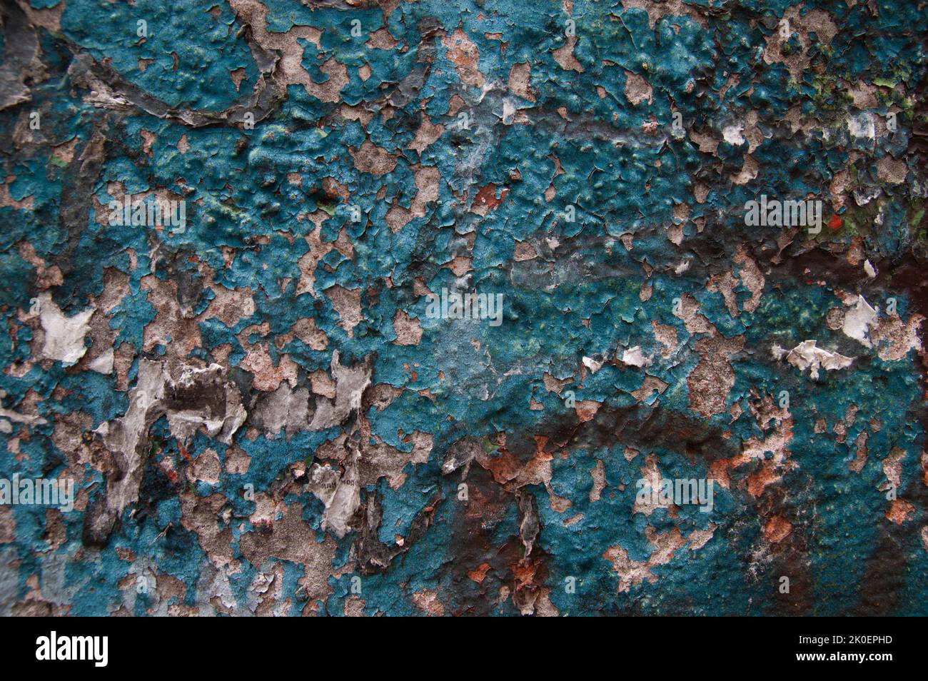 grunge background: old cracked blue paint Stock Photo