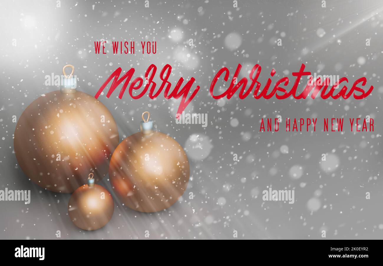 Merry Christmas and Happy New Year banner. 3D illustration. 3D render ...