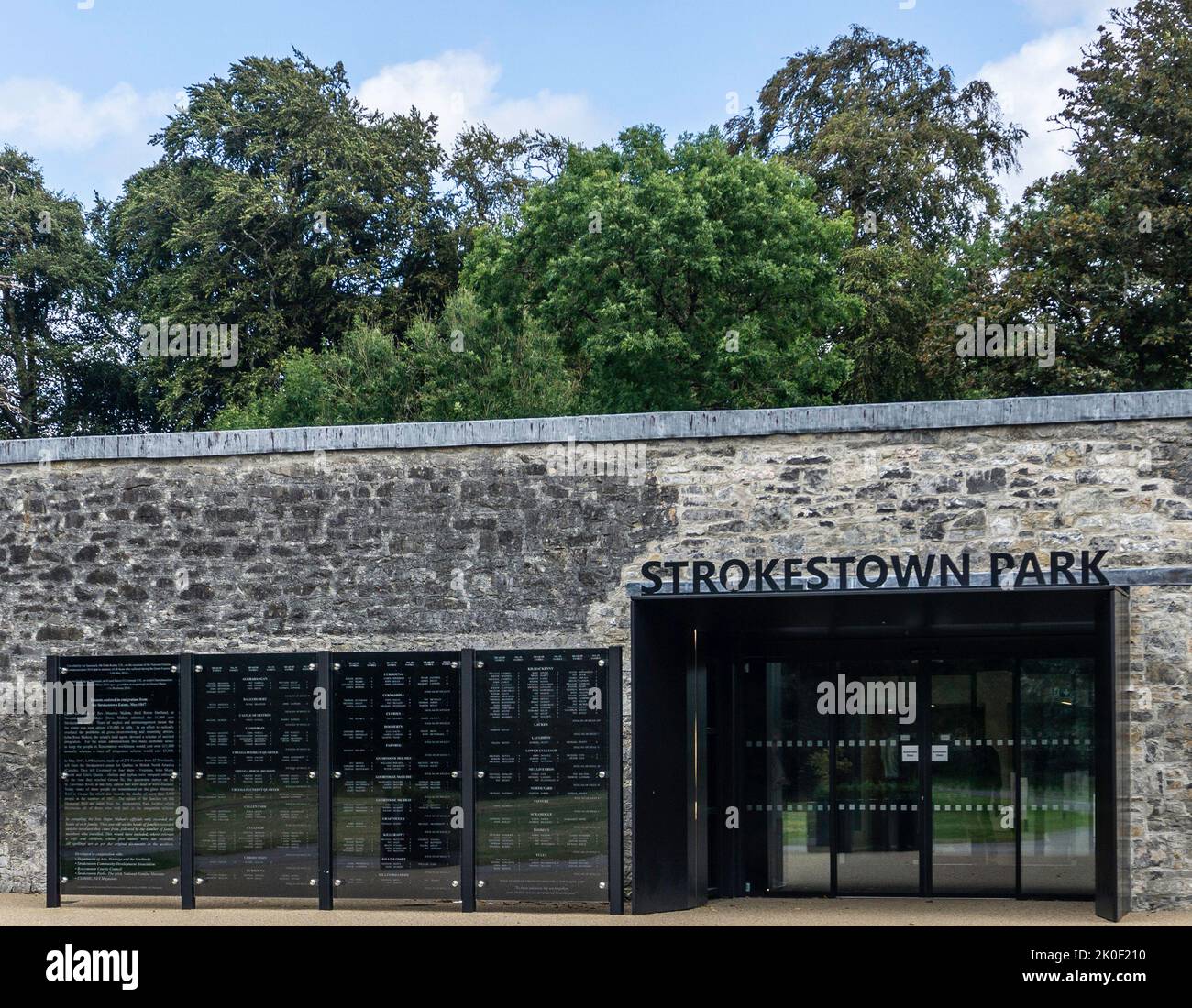 The entrance to Strokestown Park, the National Famine Museum in Roscommon, Ireland. Stock Photo