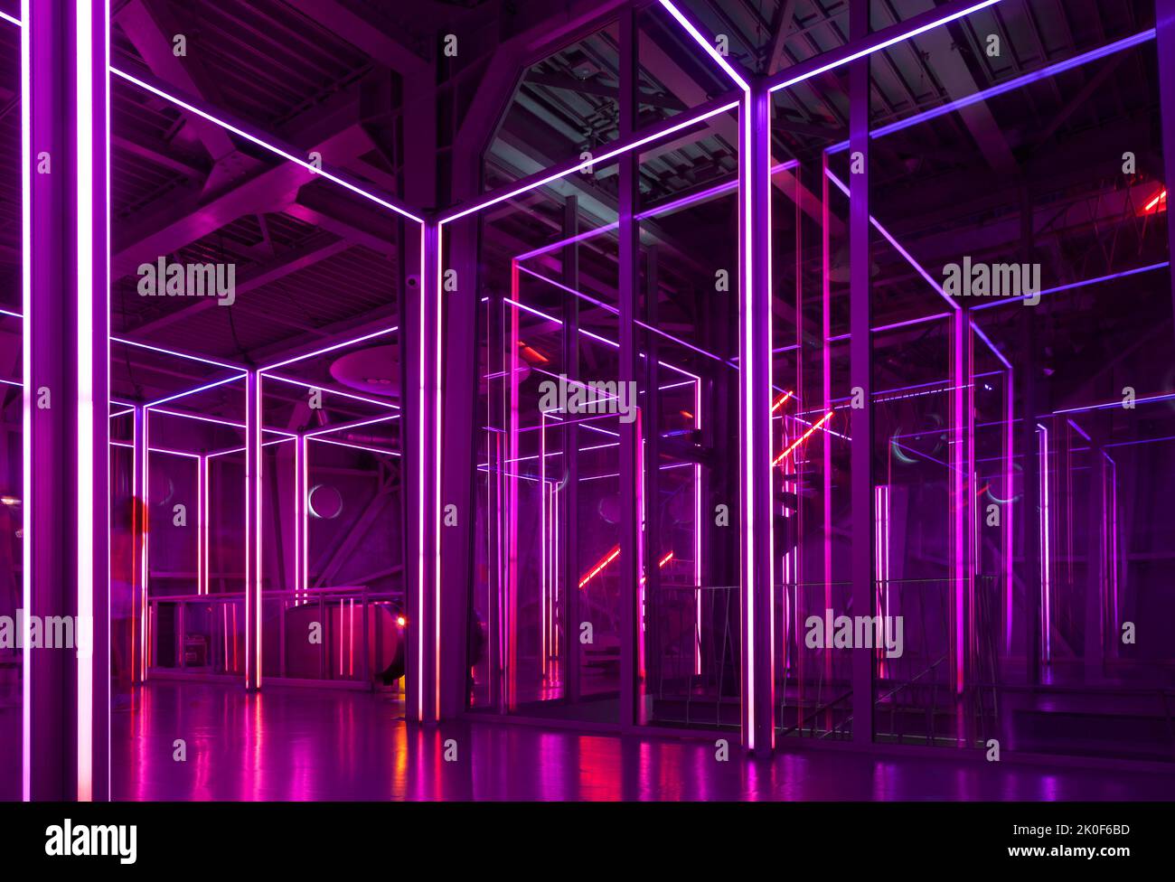Indoor of Atomium, Brussels, Belgium Stock Photo