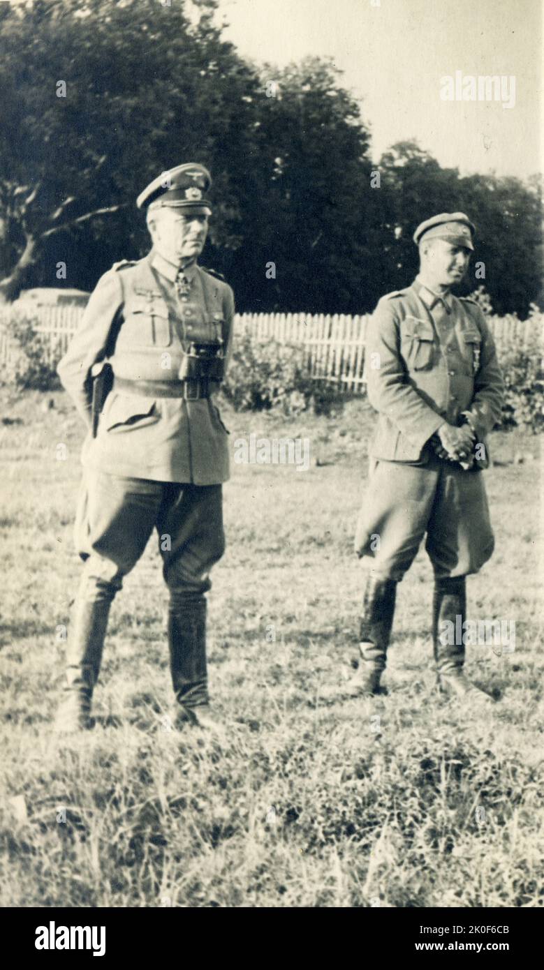 WW2 german General der Panzertruppe Leo Freiherr Geyr von Schweppenburg east front- iron cross - germany, nazism Stock Photo