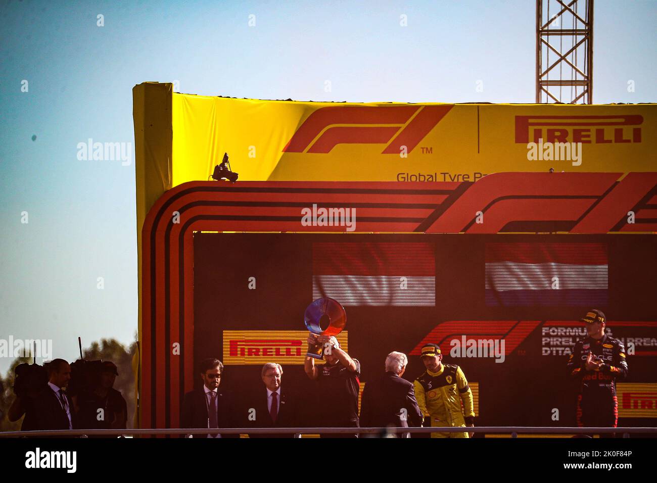 Podium during the Italian GP, 8-11 September 2022 at Monza track, Formula 1 World championship 2022. Stock Photo