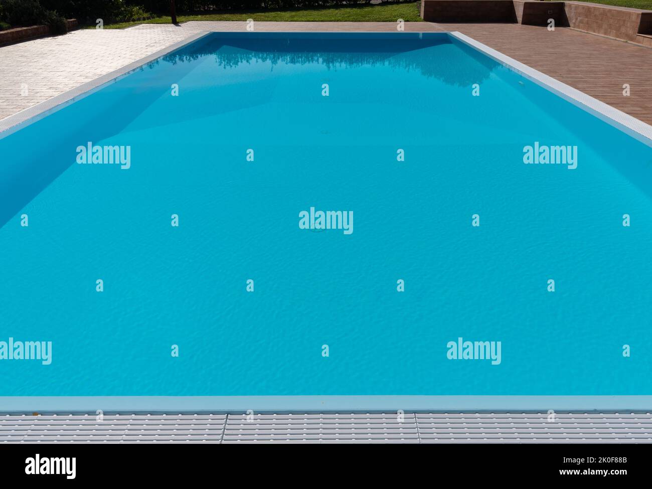 blue rectangular swimming pool in hotel resort Stock Photo - Alamy