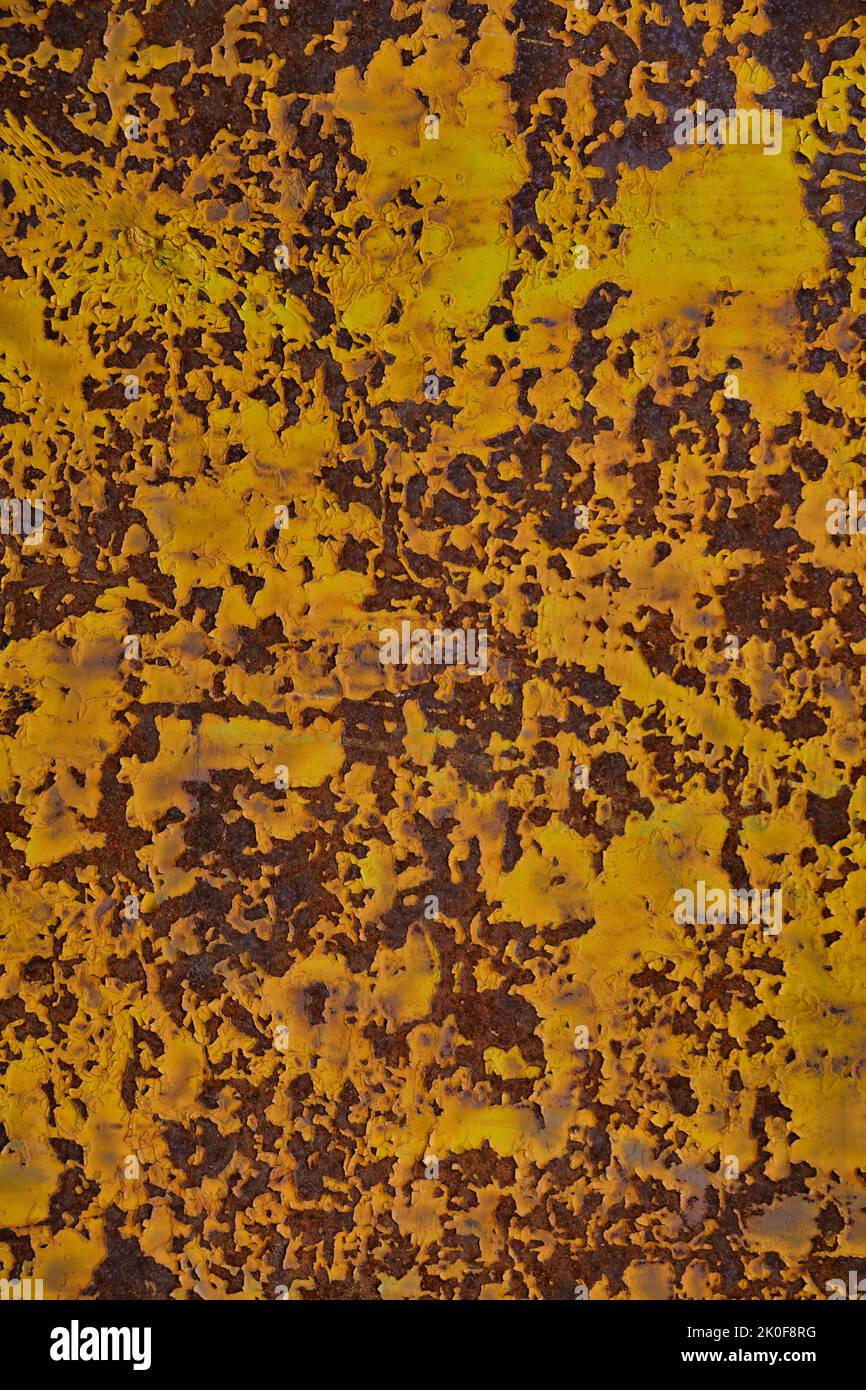 Old rusty metal surface with peeling paint Stock Photo