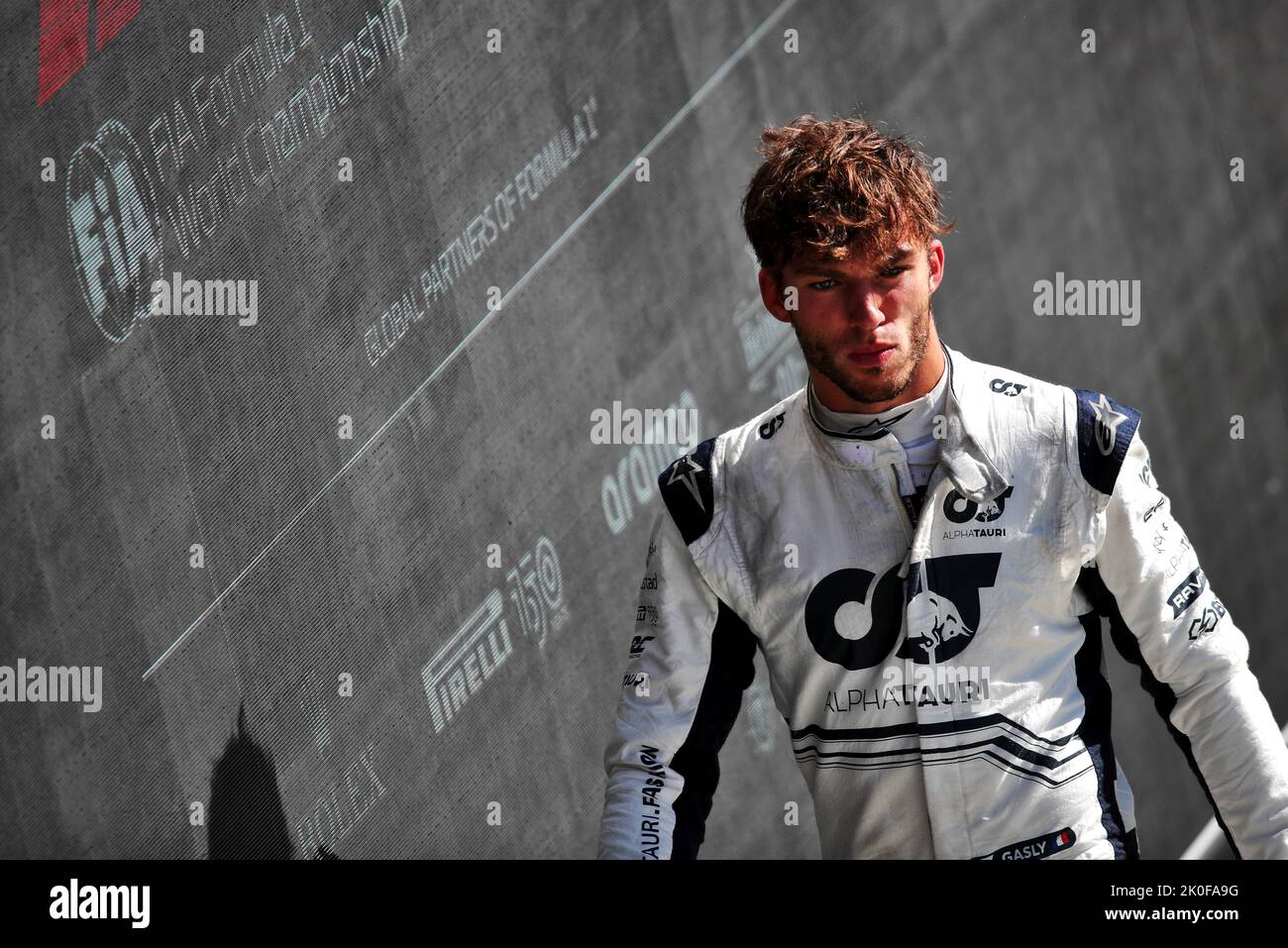 Monza, Italy. 11th Sep, 2022. Pierre Gasly (FRA) AlphaTauri in parc ferme. Italian Grand Prix, Sunday 11th September 2022. Monza Italy. Credit: James Moy/Alamy Live News Stock Photo
