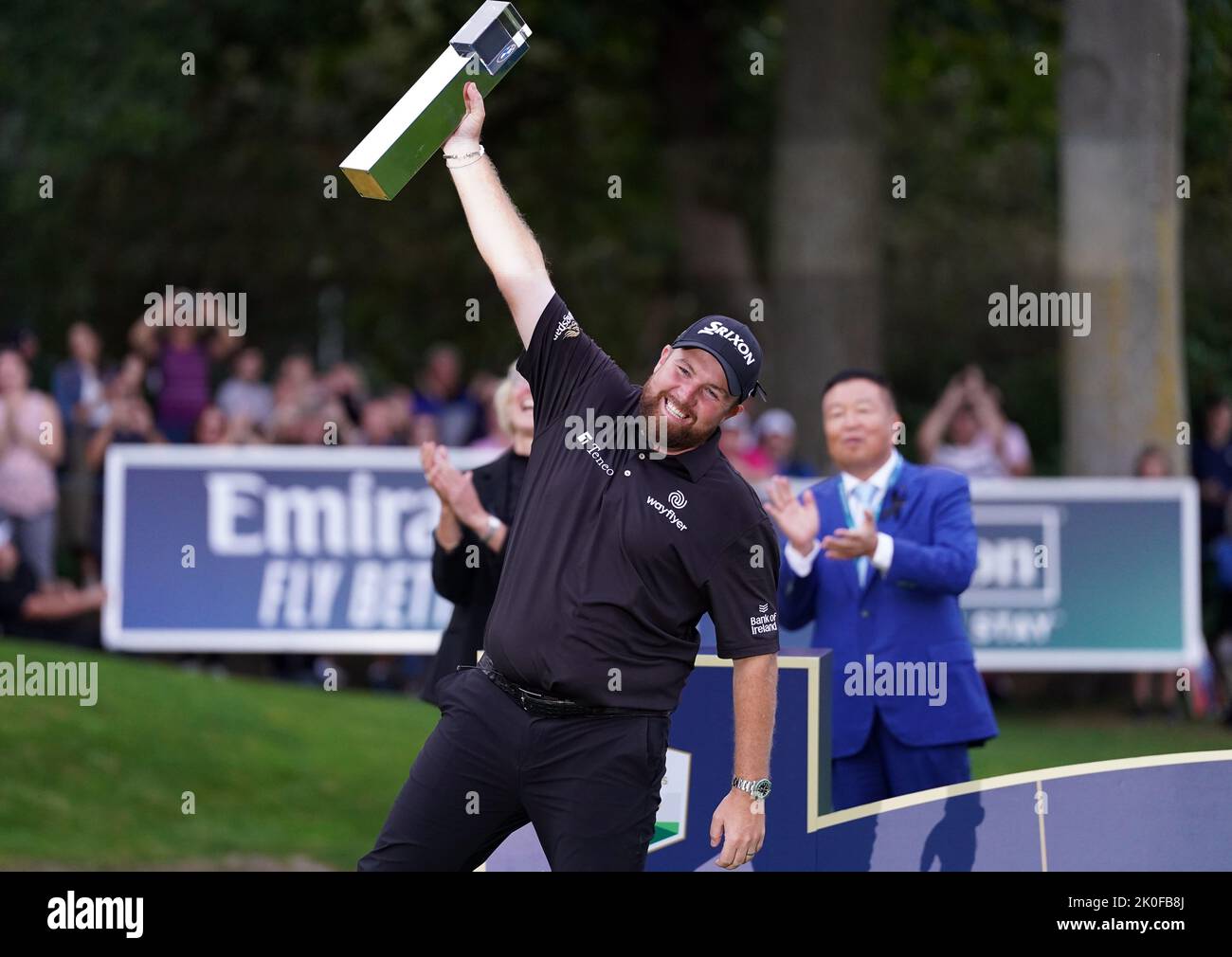 Shane Lowry lifts the trophy following day four of the BMW PGA Championship at Wentworth Golf Club, Virginia Water. Picture date: Sunday September 11, 2022. Stock Photo