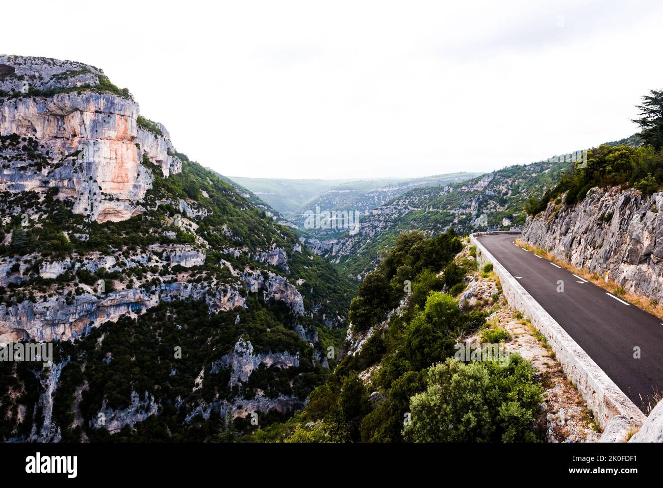 Road along the Nesque canyon in Vaucluse, France Stock Photo