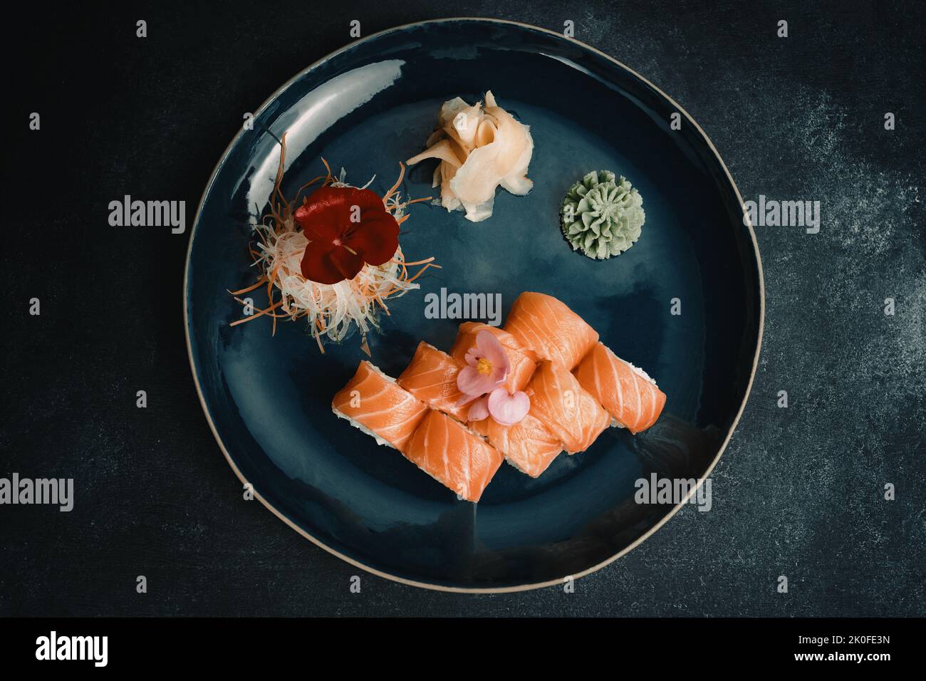 Philadelphia sushi rolls with cheese and salmon Stock Photo