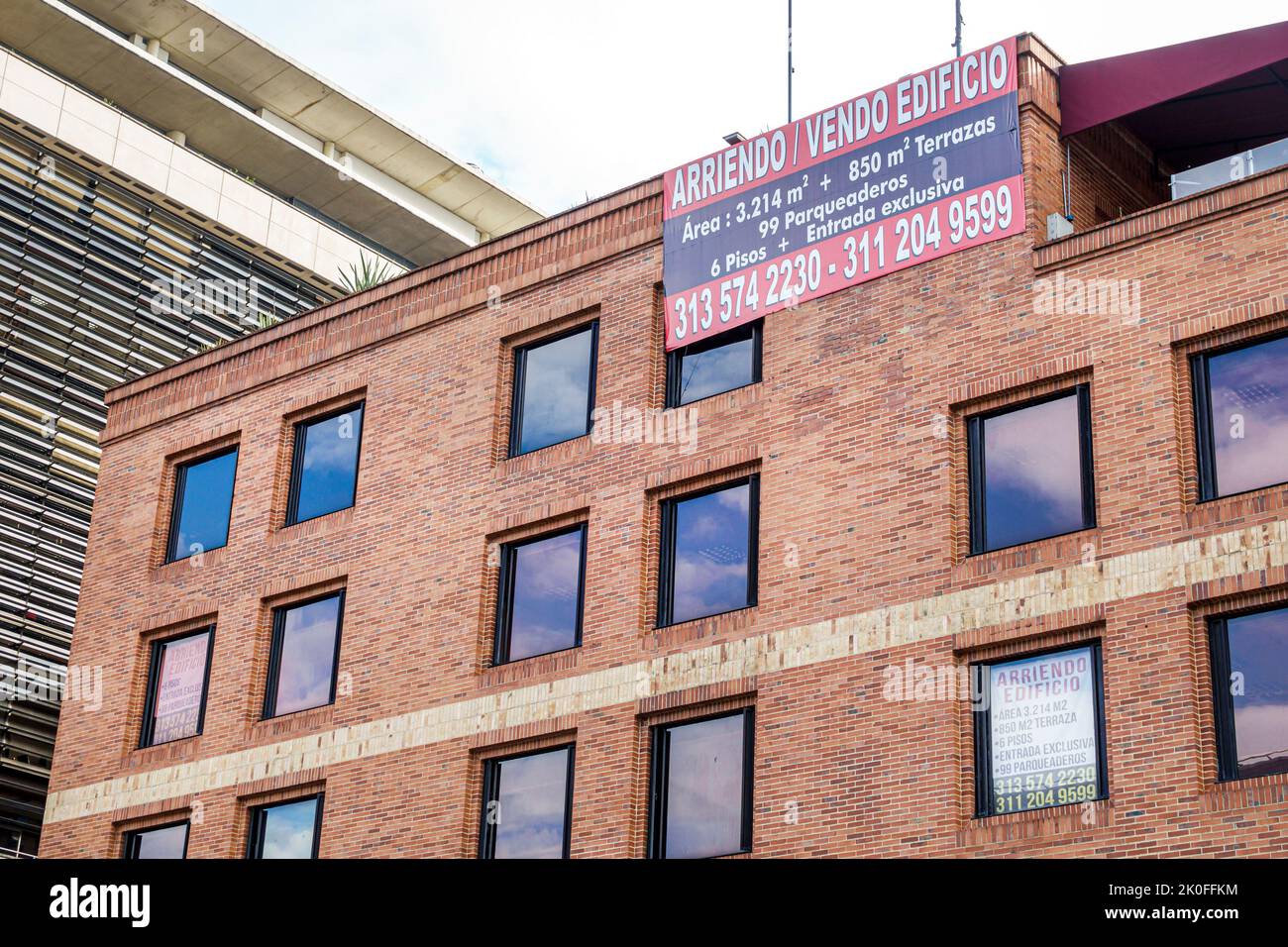 Bogota Colombia,Avenida El Dorado Calle 26,commercial real estate sign building sale lease,Colombian Colombians Hispanic Hispanics South America Latin Stock Photo