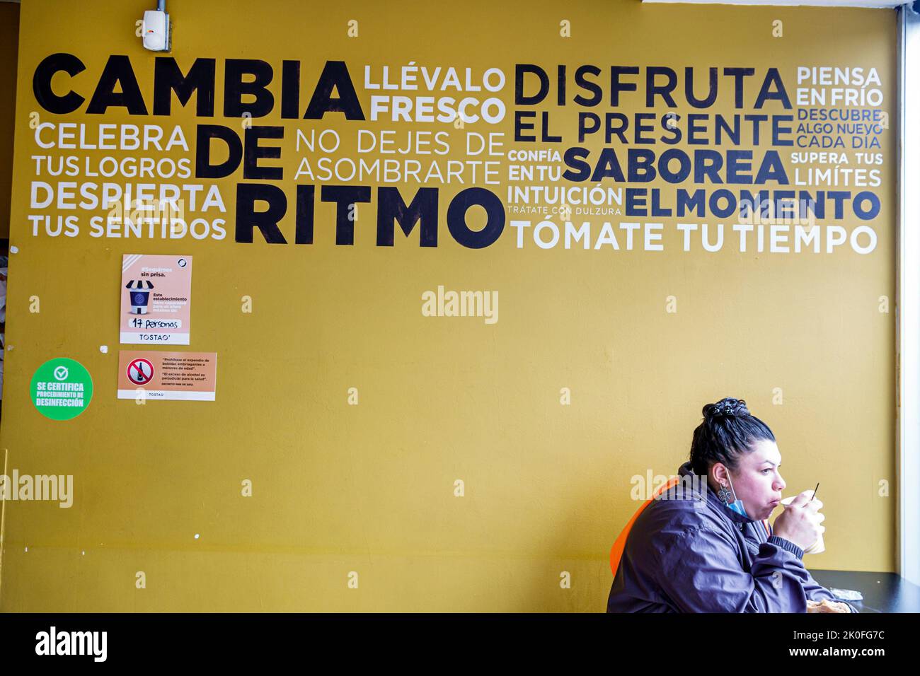 Bogota Colombia,Avenida El Dorado Calle 26,restaurant restaurants dine dining eating out casual cafe cafes bistro bistros,Tostao Cafe & Pan coffeehous Stock Photo