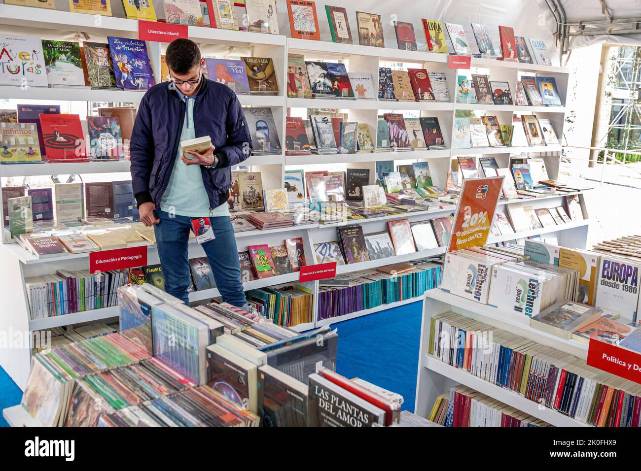 Bogota Colombia,La Candelaria Centro Historico central historic old city center centre Calle 11 Plazoleta del Libro,store stores business businesses s Stock Photo