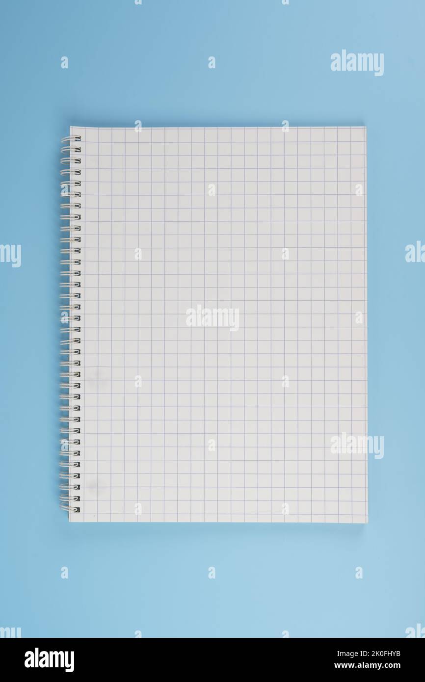 a notebook with spiral and squared sheets Stock Photo