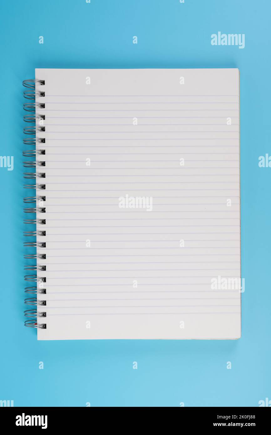 a notebook with a spiral and lined sheets Stock Photo