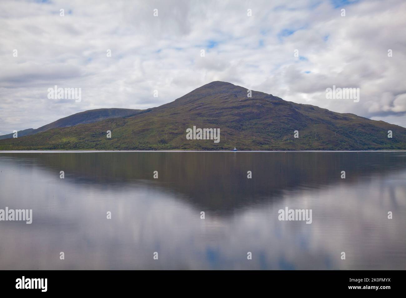 Embracing the natural reflections of Loch Alsh, Scottish Highlands Stock Photo