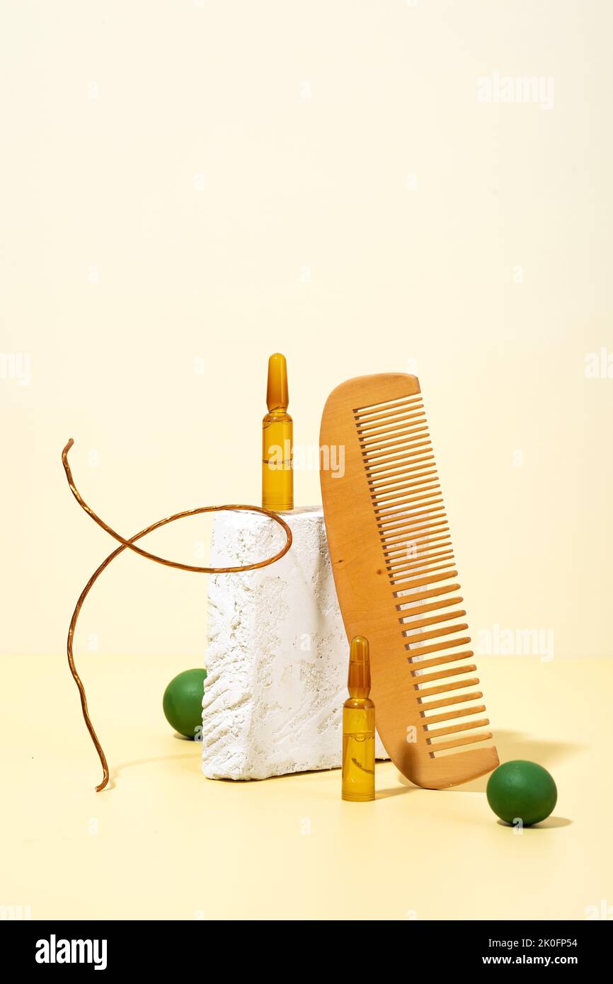 Modern Creative still life, balance photo. Cosmetic ampoules with serum