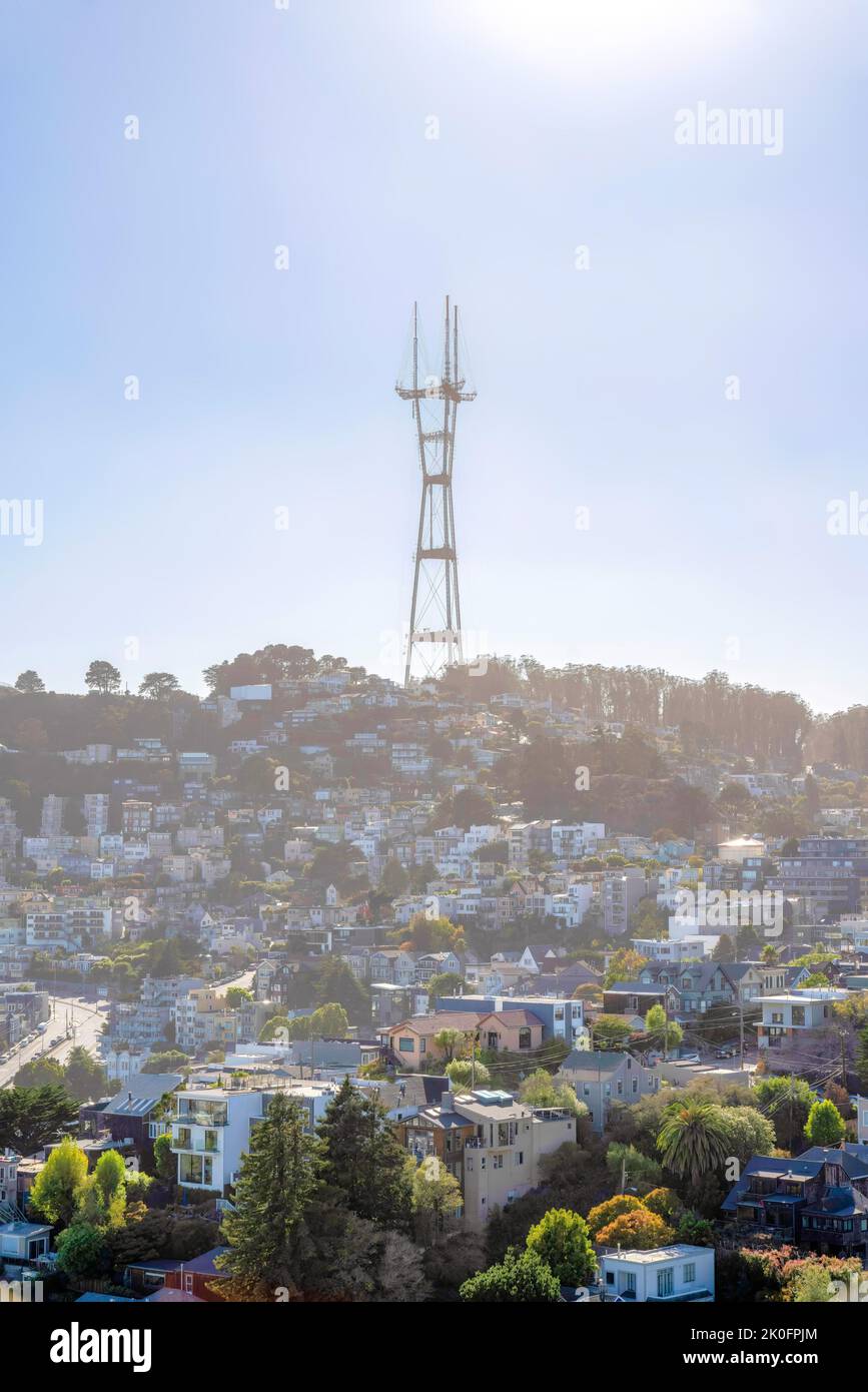 Strow Tower Sutro tower sunset hi-res stock photography and images - Alamy