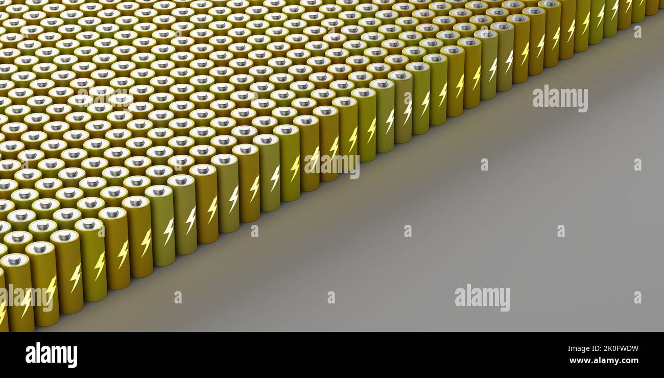 Infinite batteries, clean and sustainable energy concepts, 3d rendering Stock Photo