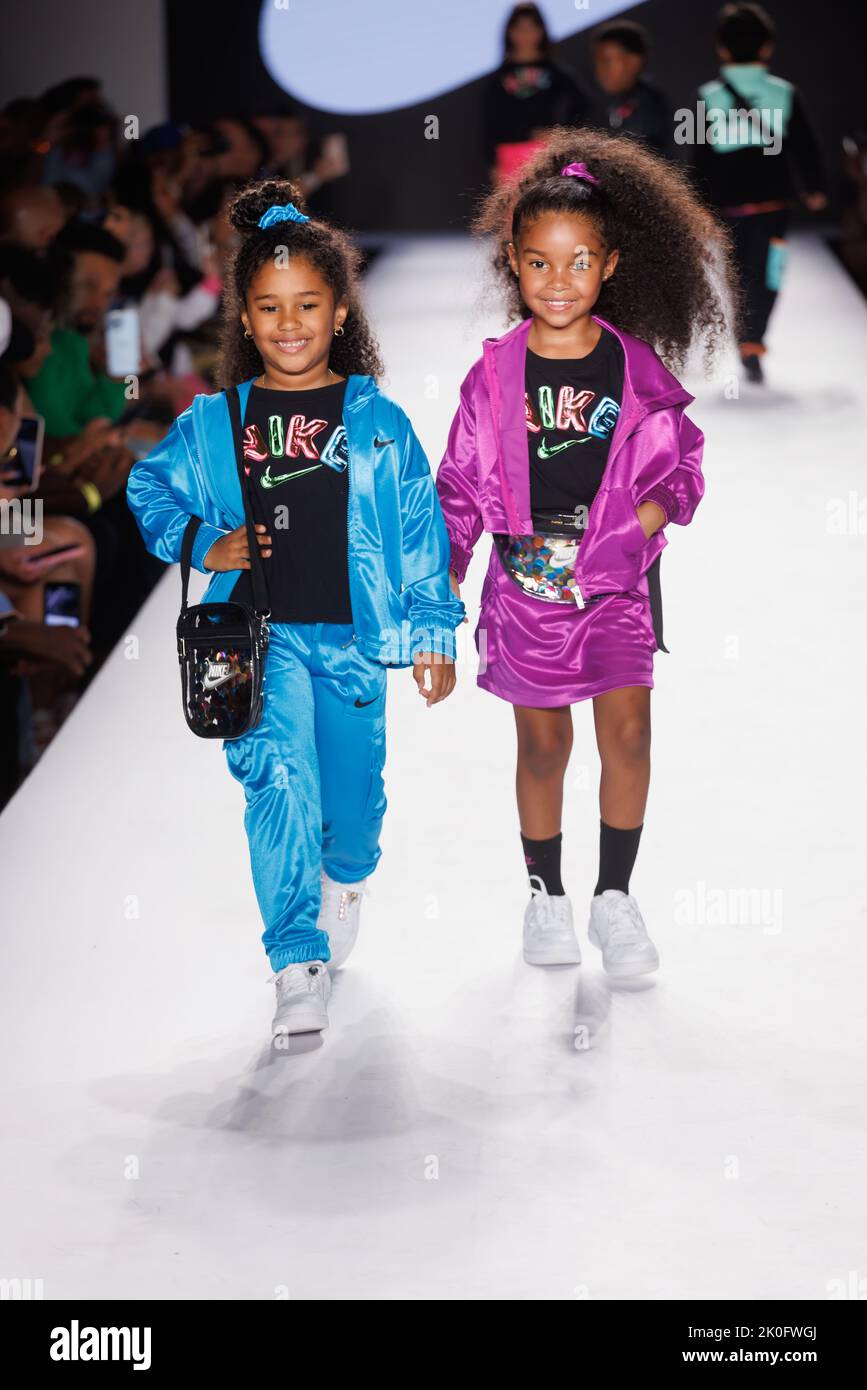 8 September 2022 New York City Child model walks runway wearing Nike for Rookie USA The City of Dreams fashion show during New York Fashion Week Spring Summer 2023