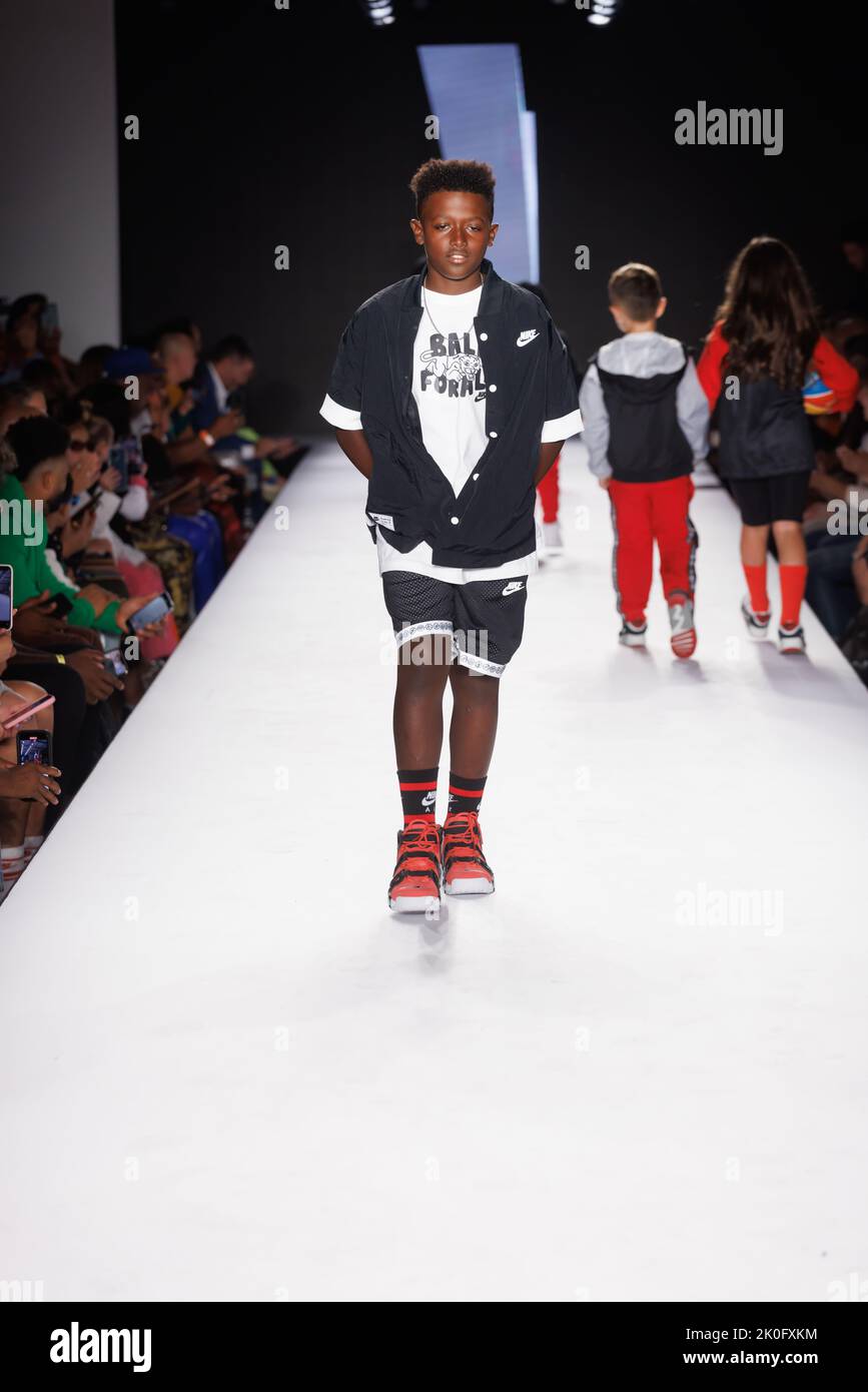 8 September 2022 - New York City - Child model walks runway wearing Nike for Rookie USA - The City of Dreams fashion show, during New York Fashion Week Spring Summer 2023. (Credit Image: © Shawn Punch/AdMedia via ZUMA Press Wire) Stock Photo