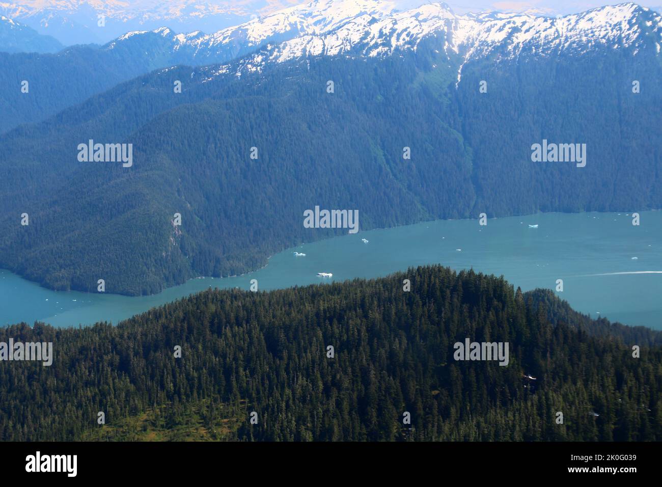 Alaska, view of Le Conte Bay from an airplane Stock Photo - Alamy