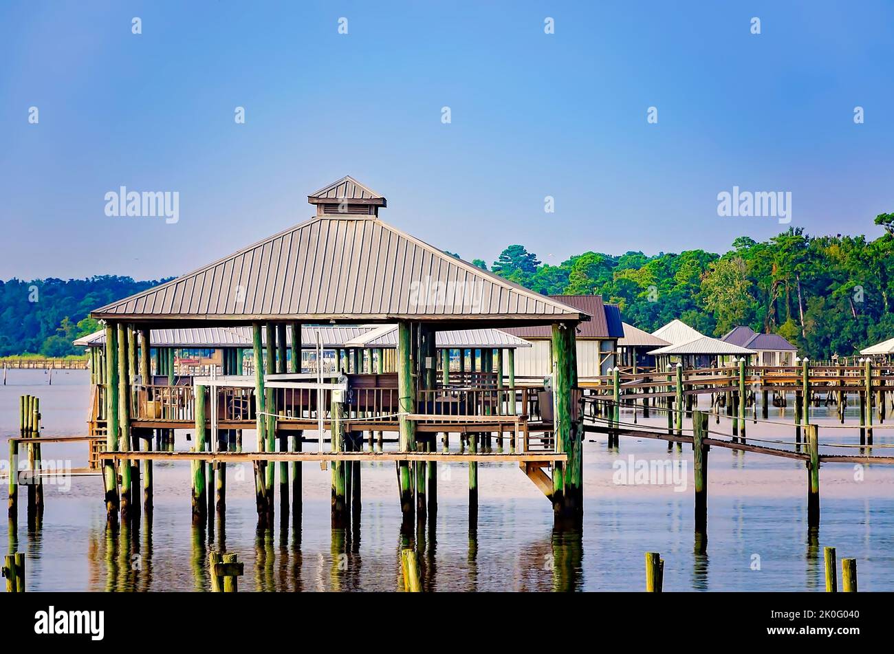 Mobile Bay is pictured from the May Day Park pier, Sept. 8, 2022, in