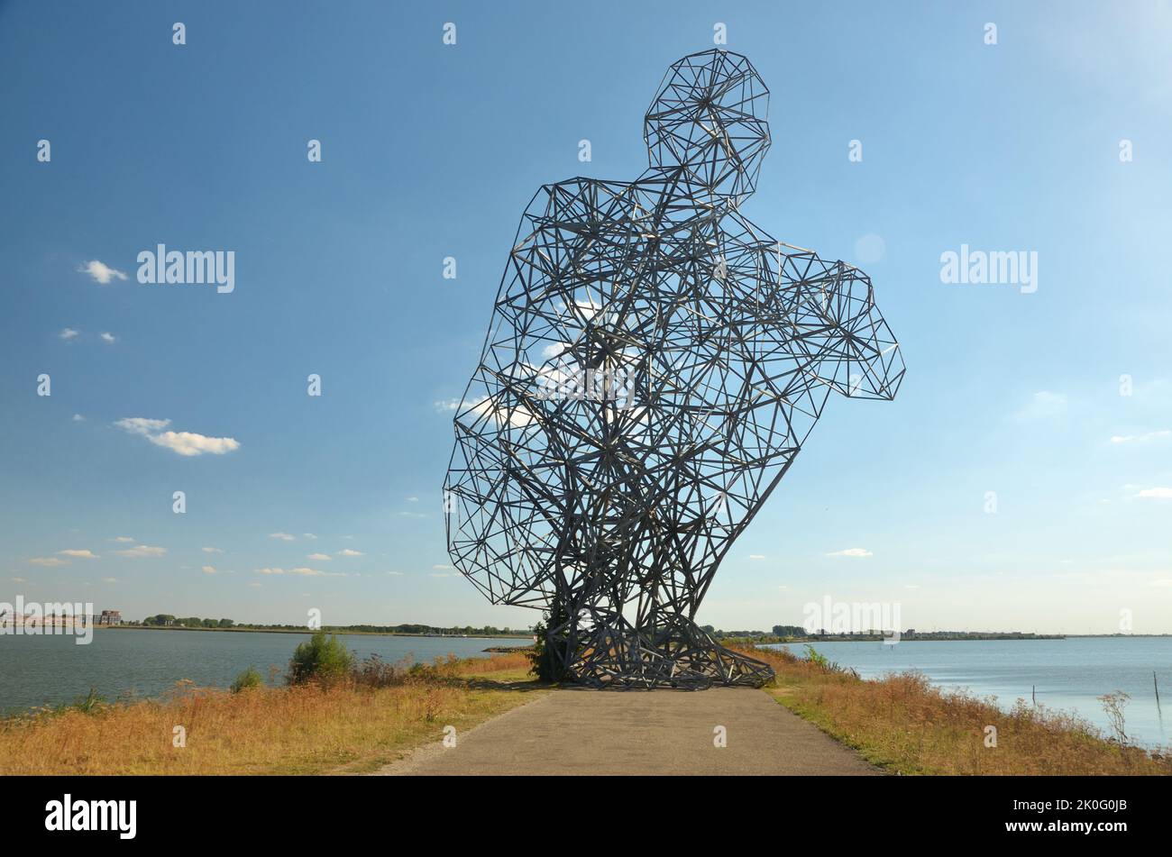 The 'Exposure' sculpture by British artist Antony Gormley, at Lelystad, Netherlands Stock Photo