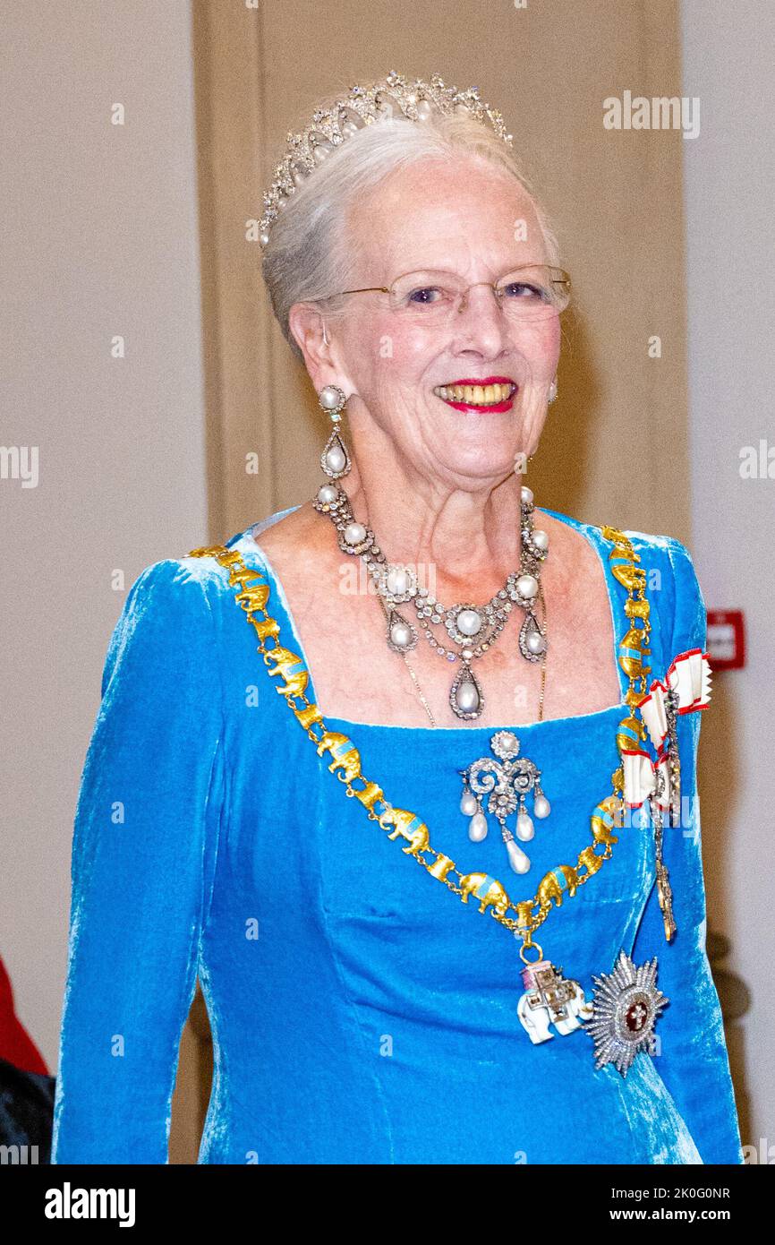 Queen Margrethe II of Denmark attending a Gala dinner at