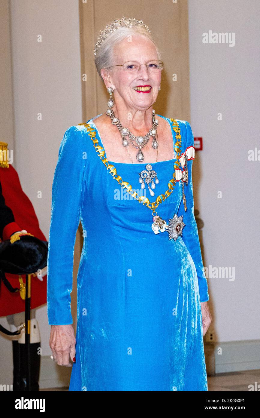 Queen Margrethe II of Denmark attending a Gala dinner at
