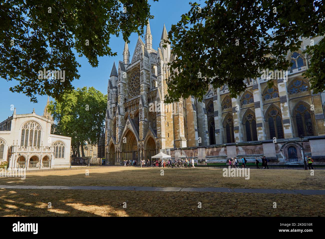 Side view of Westminster Abbey in London Stock Photo
