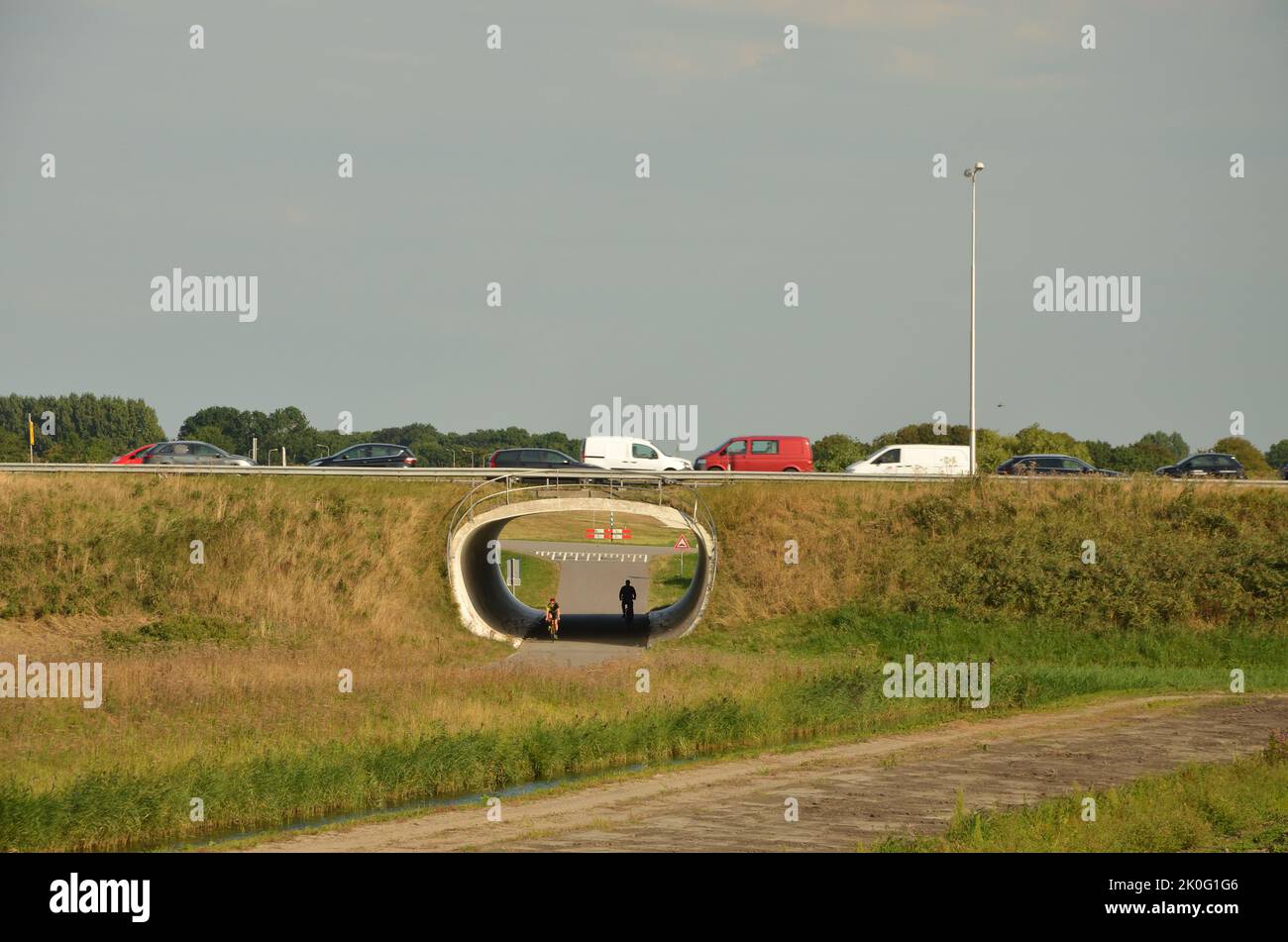 A compound curved subway arch structure under a road at Alkmaar, Netherlands Stock Photo