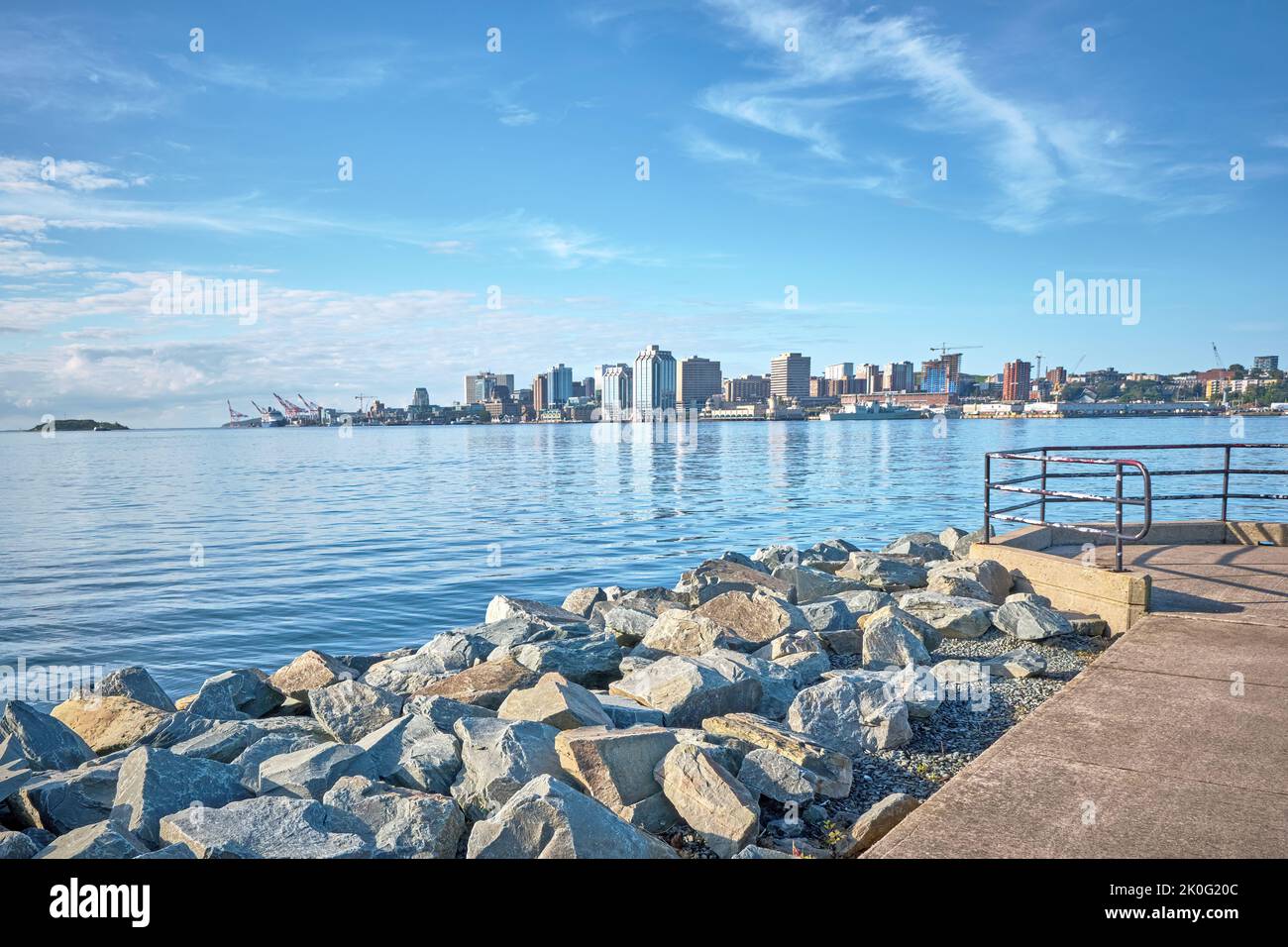 The City of Halifax Nova Scotia photographed across the harbour from the City of Dartmouth. Stock Photo