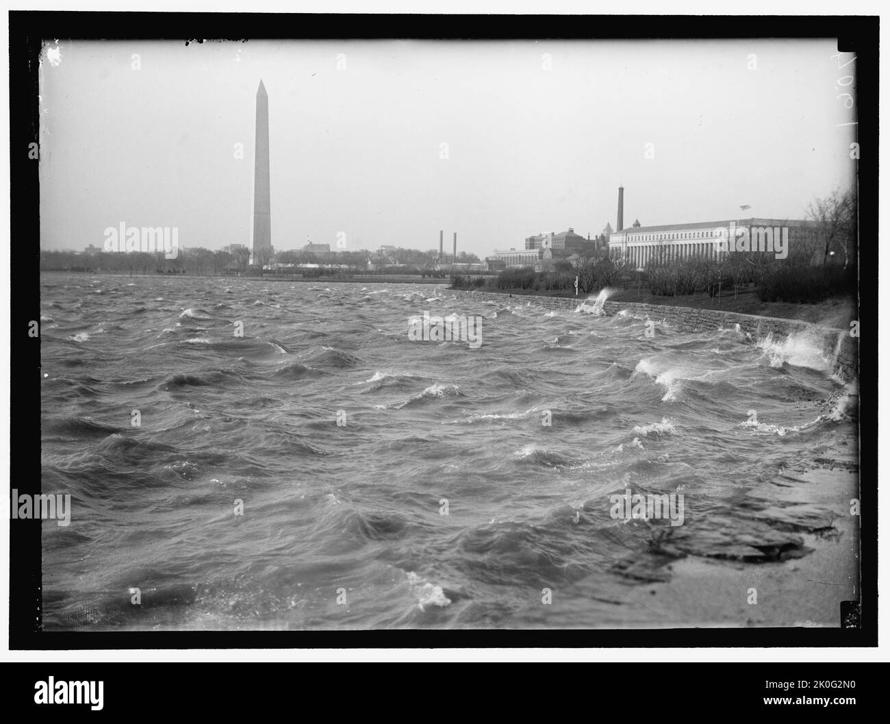 Tidal basin - storm, between 1910 and 1917. Stock Photo