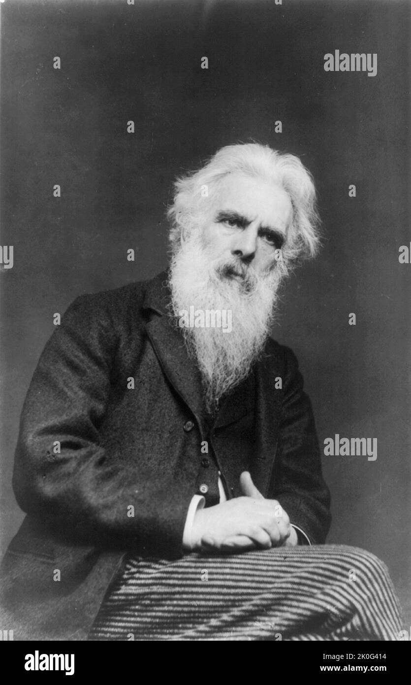 Black and white photograph portrait of English photographer Eadweard Muybridge or Edward Muybridge between 1890 and 1910 Stock Photo