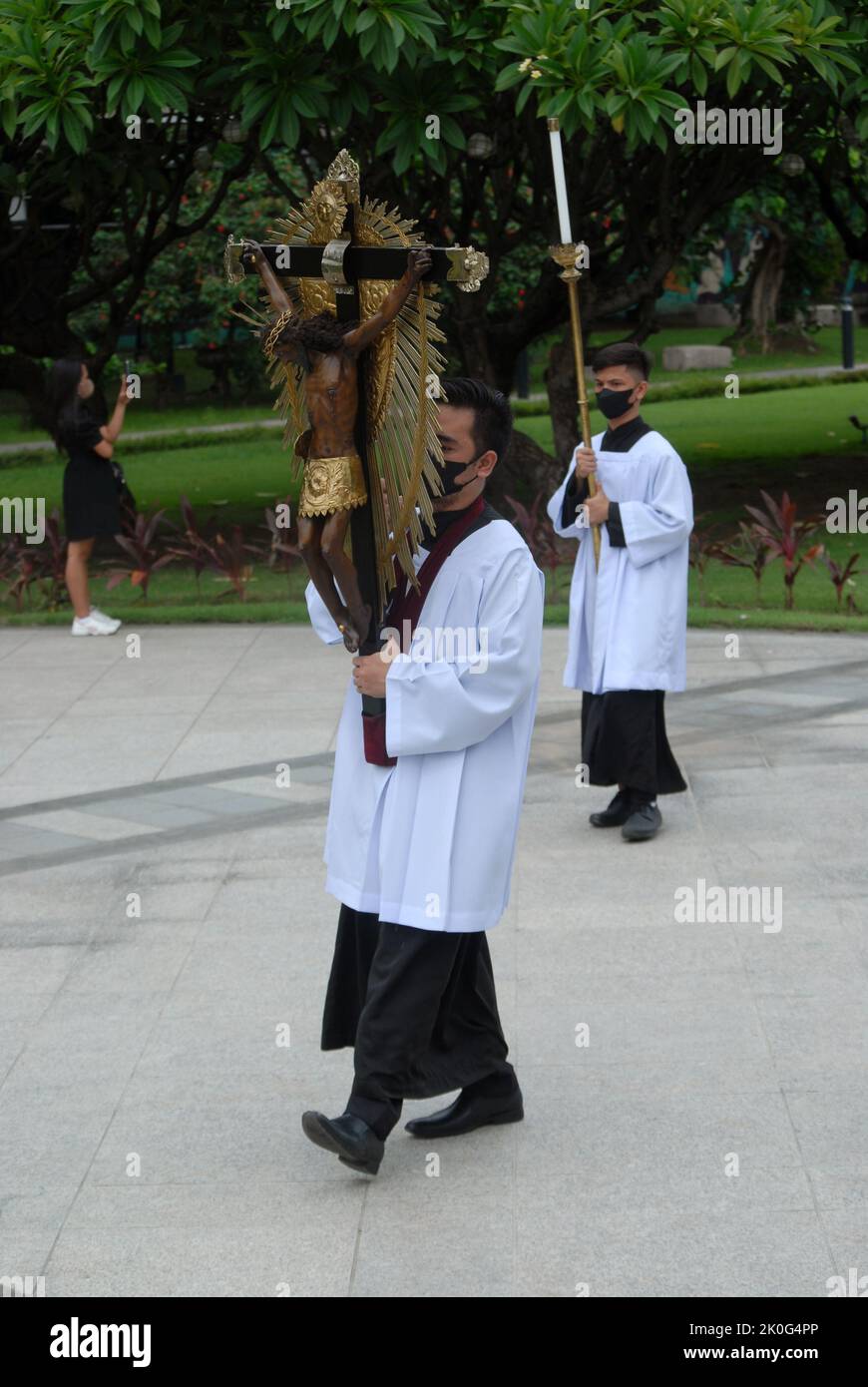 Religious procession, Fort Santiago, Manila, Luzon, Philippines Stock