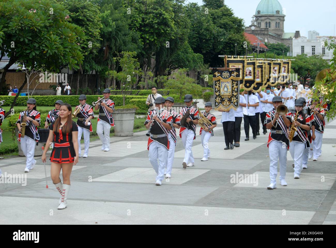 Religious procession, Fort Santiago, Manila, Luzon, Philippines. Stock Photo