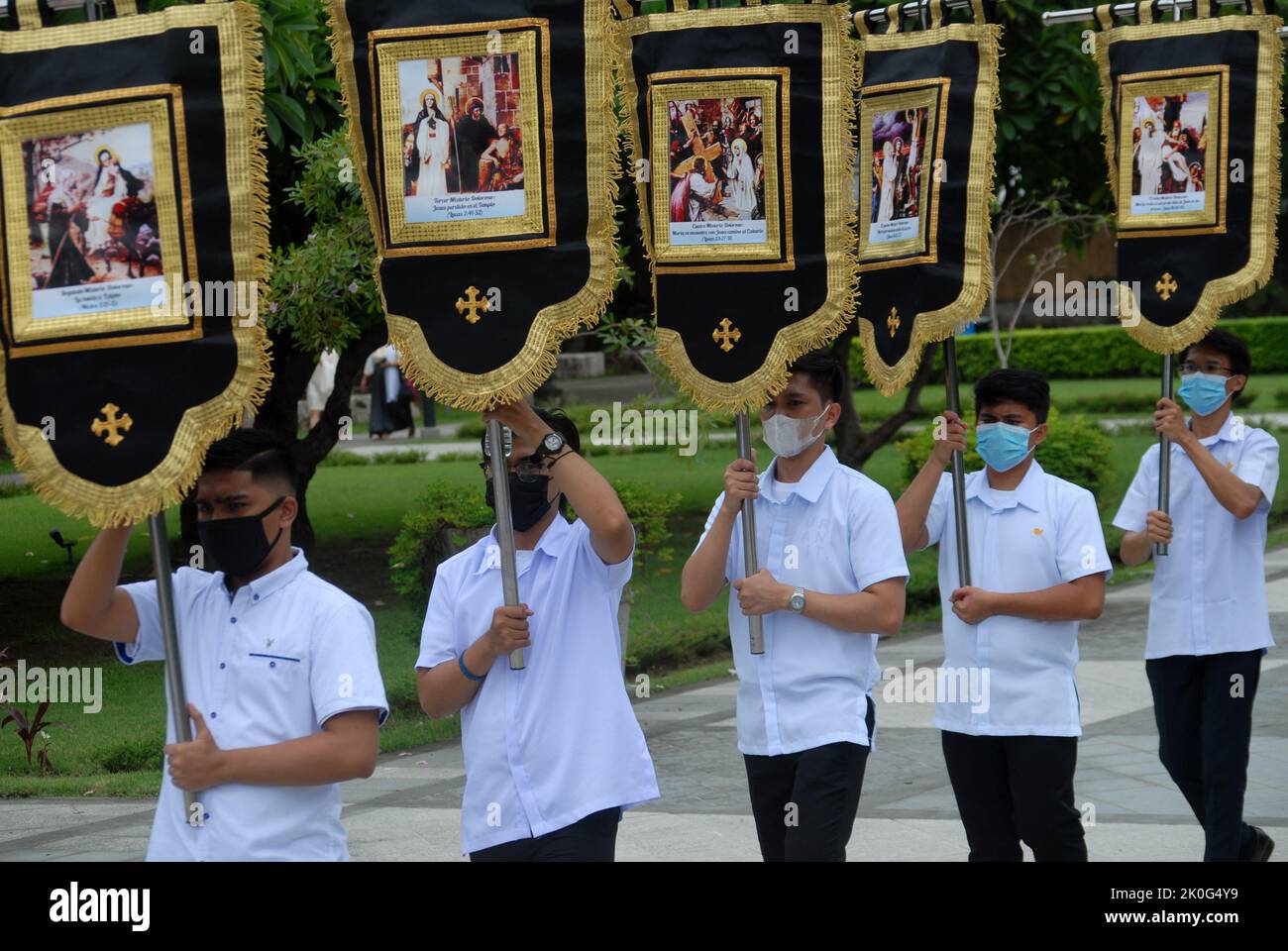 Religious procession, Fort Santiago, Manila, Luzon, Philippines Stock