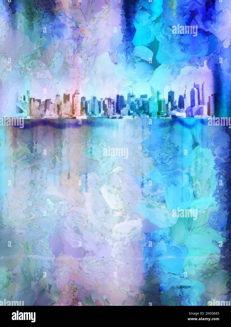 Manhattan modern digital art. 3D rendering Stock Photo Alamy