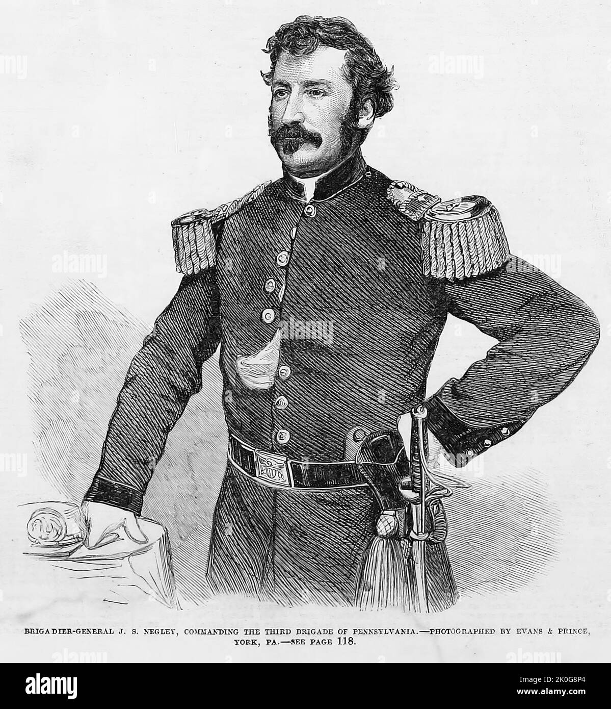 Portrait Of Brigadier General James Scott Negley Commanding The Third