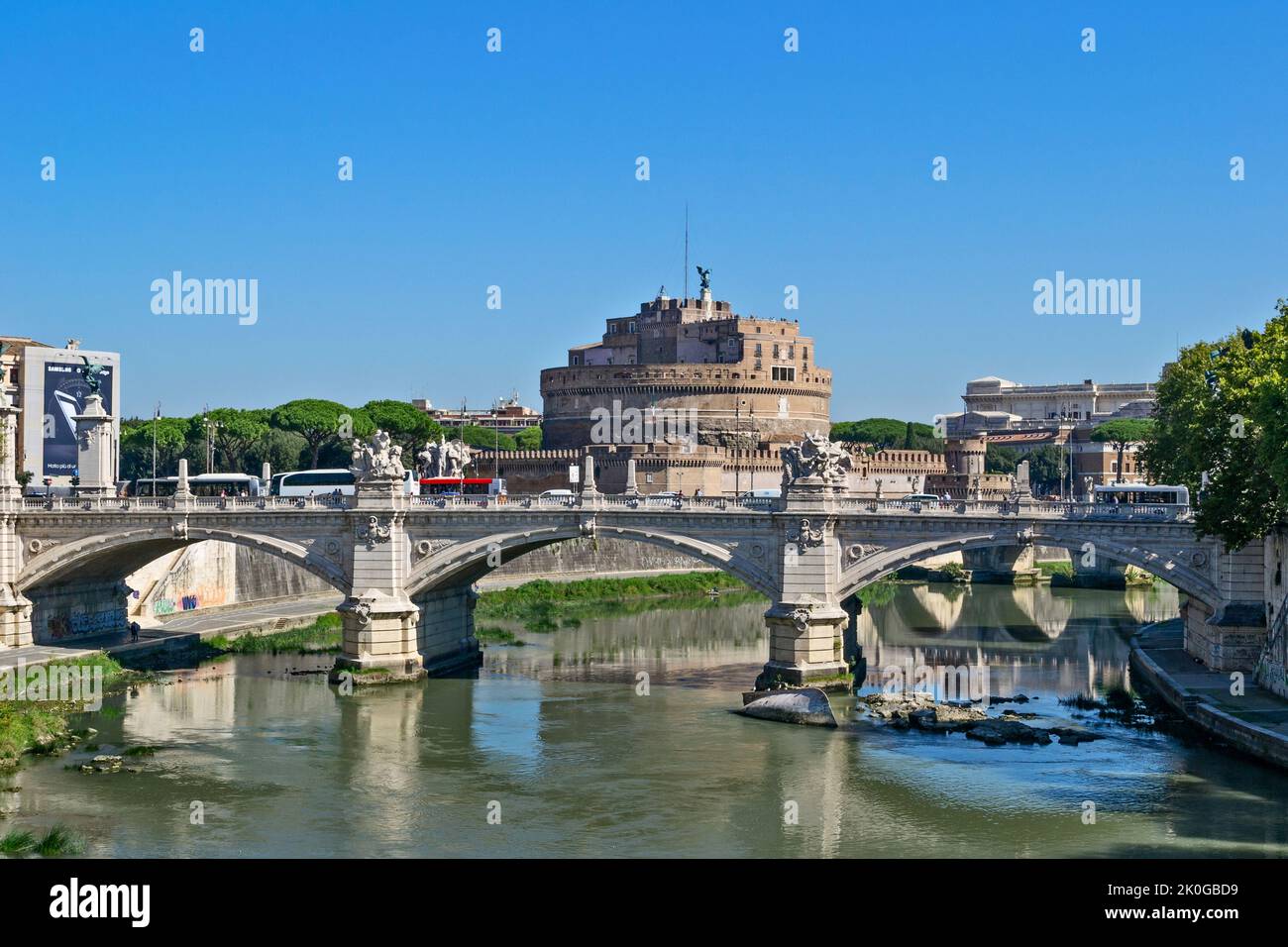 Saint Angel Castle with bridge in Rome, Italy Stock Photo - Alamy