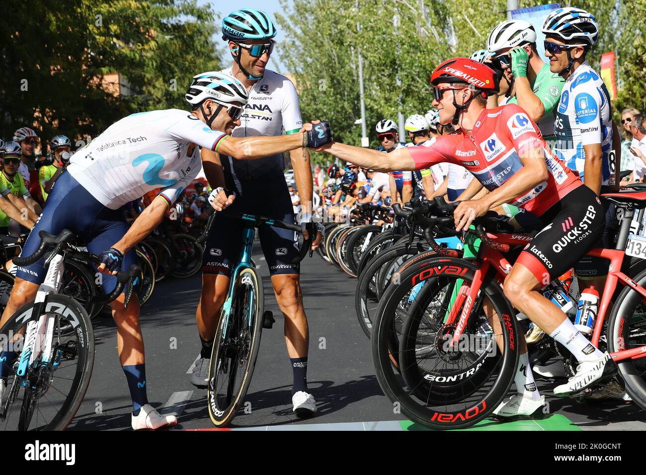 Spanish Alejandro Valverde of Movistar Team, Italian Vincenzo Nibali of