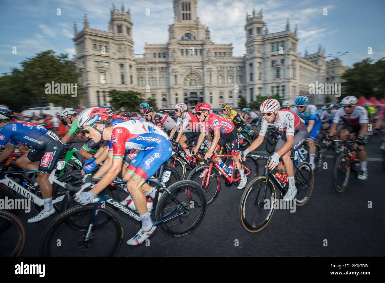 Illustration picture of the pack of riders during the final stage of the 2022 edition of the