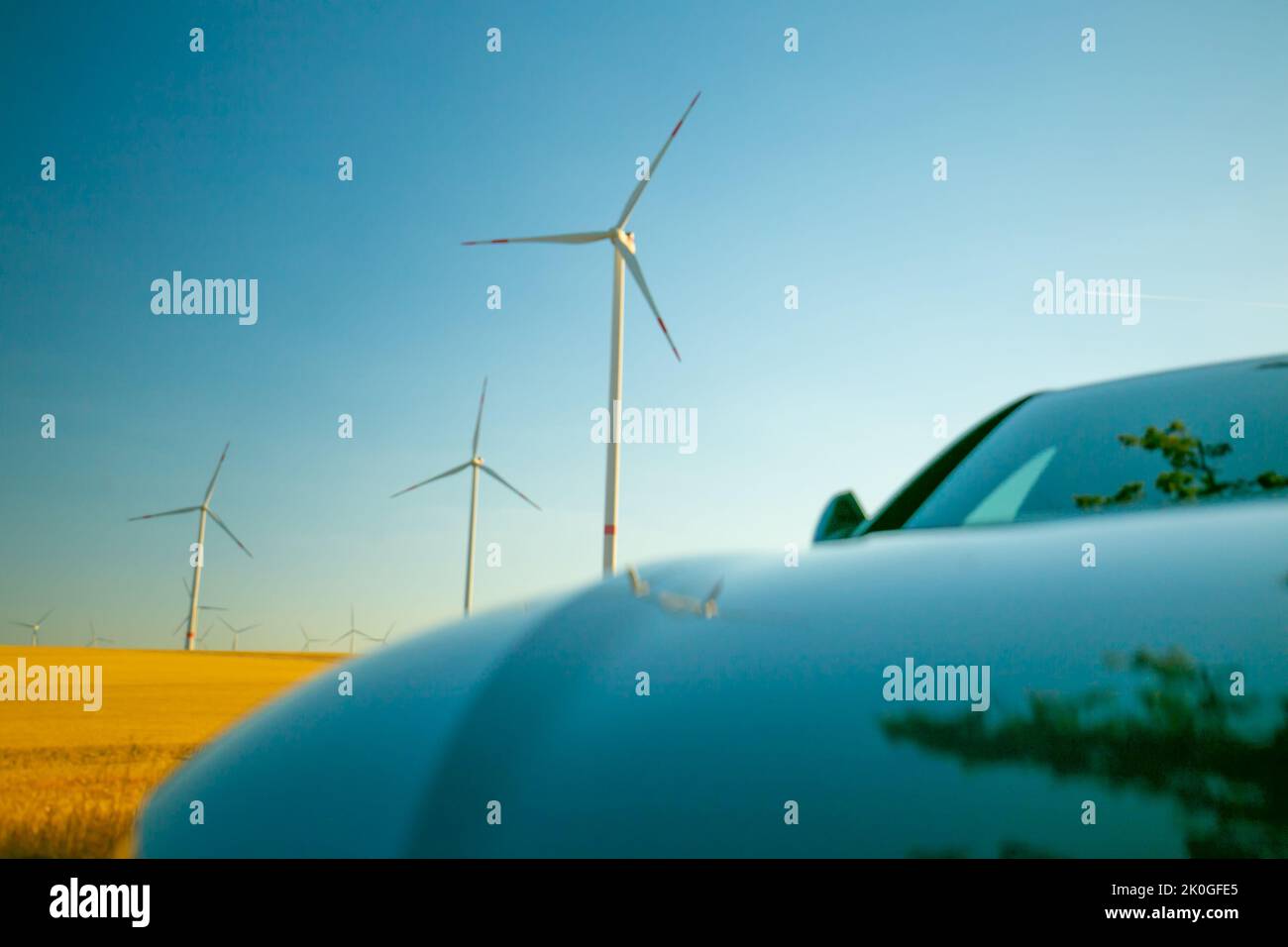 Wind generators and electric car.Alternative energy for cars.Wind