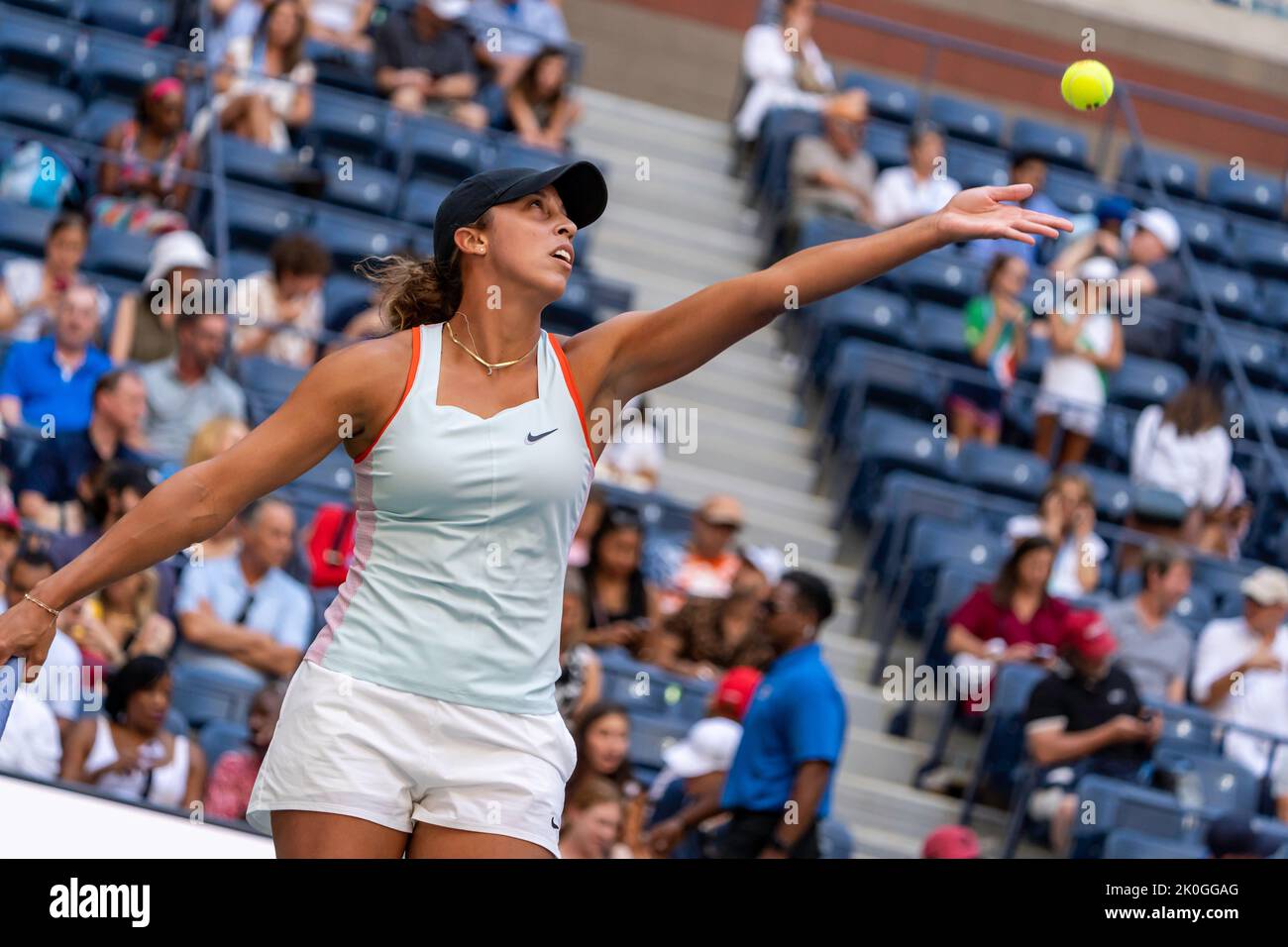 Madison Keys (USA) competing at the 2022 US Open Tennis Championships. Stock Photo