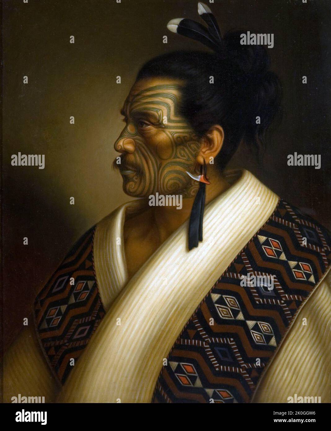 portrait of Kamariera Te Hau Takiri Wharepapa by Gottfried Lindauer Stock Photo
