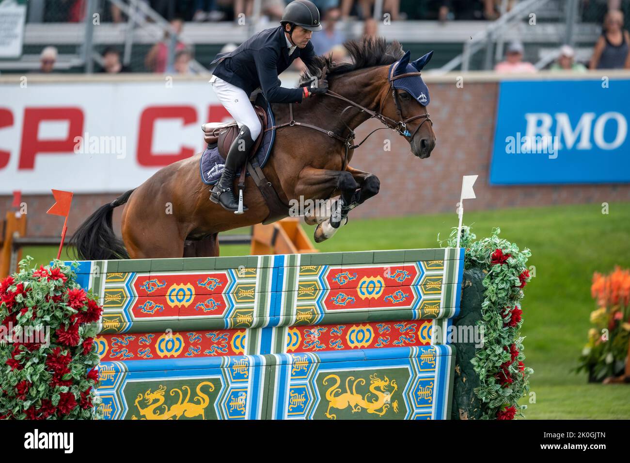 Calgary, Alberta, Canada, 11 September 2022. Conor Swail (IRL) riding Count Me In, CSIO Spruce Meadows Masters, - CP Grand Prix: Credit Peter Llewellyn/Alamy Live News Stock Photo