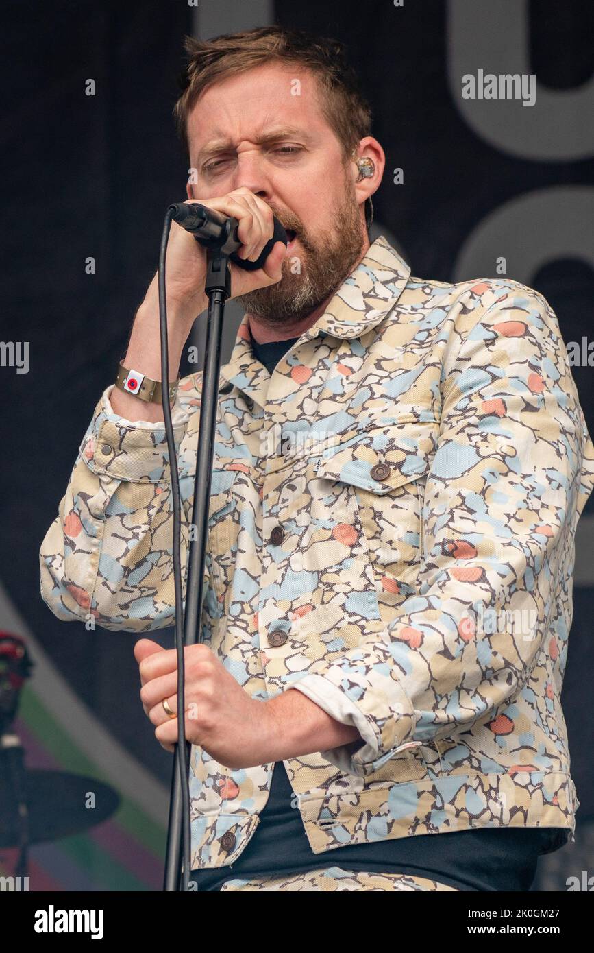 Ricky Wilson performs live on stage with Kaiser Chiefs at the festival ...